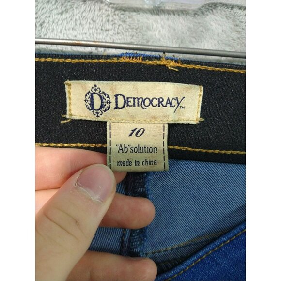 Democracy Jeans Womens 10 Blue Denim Skinny Ab Solution Mid Rise Dark Wash - Picture 7 of 9